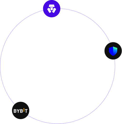 ウォレットと取引所のロゴを示す参考図