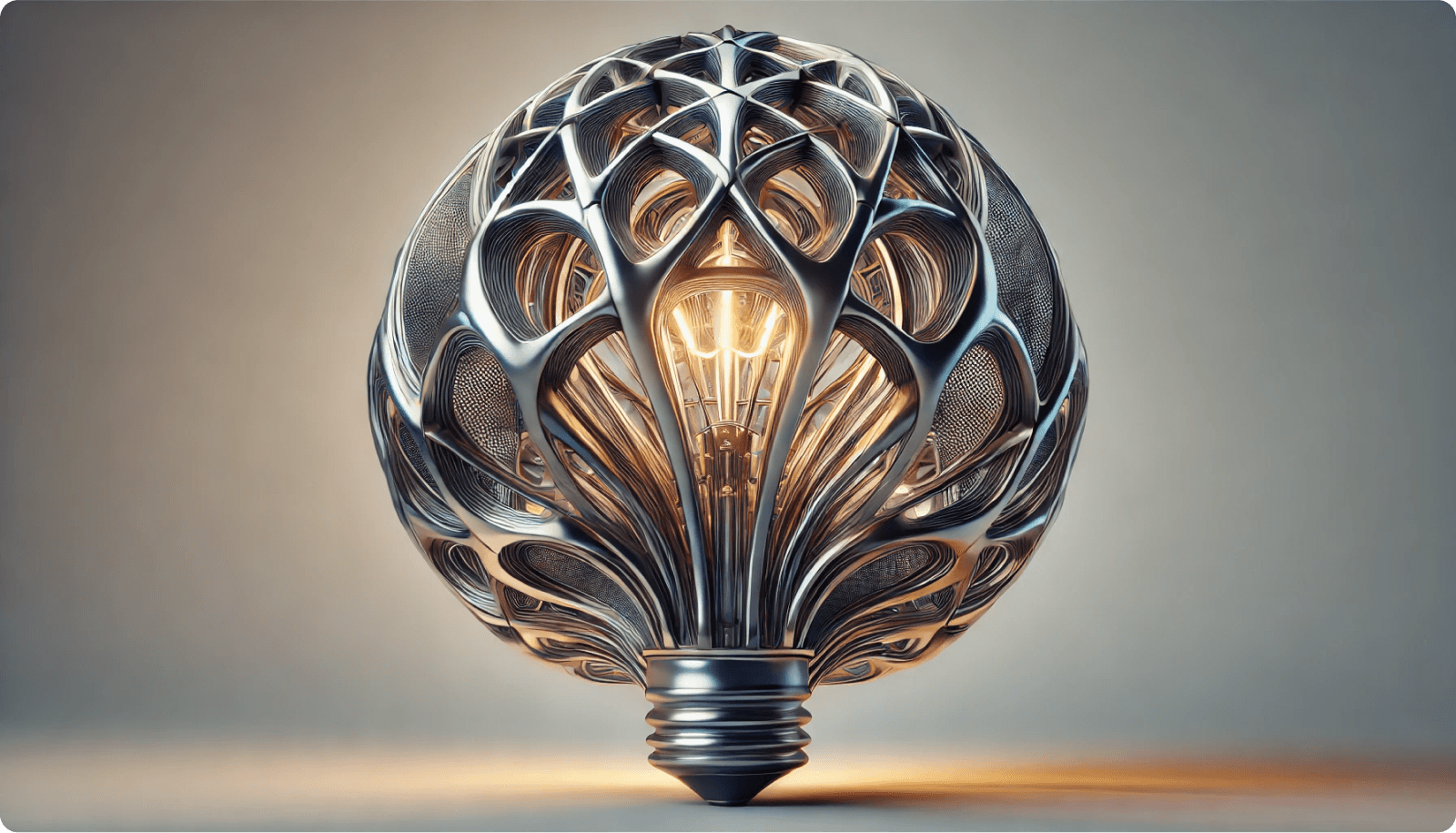 A giant metallic light bulb